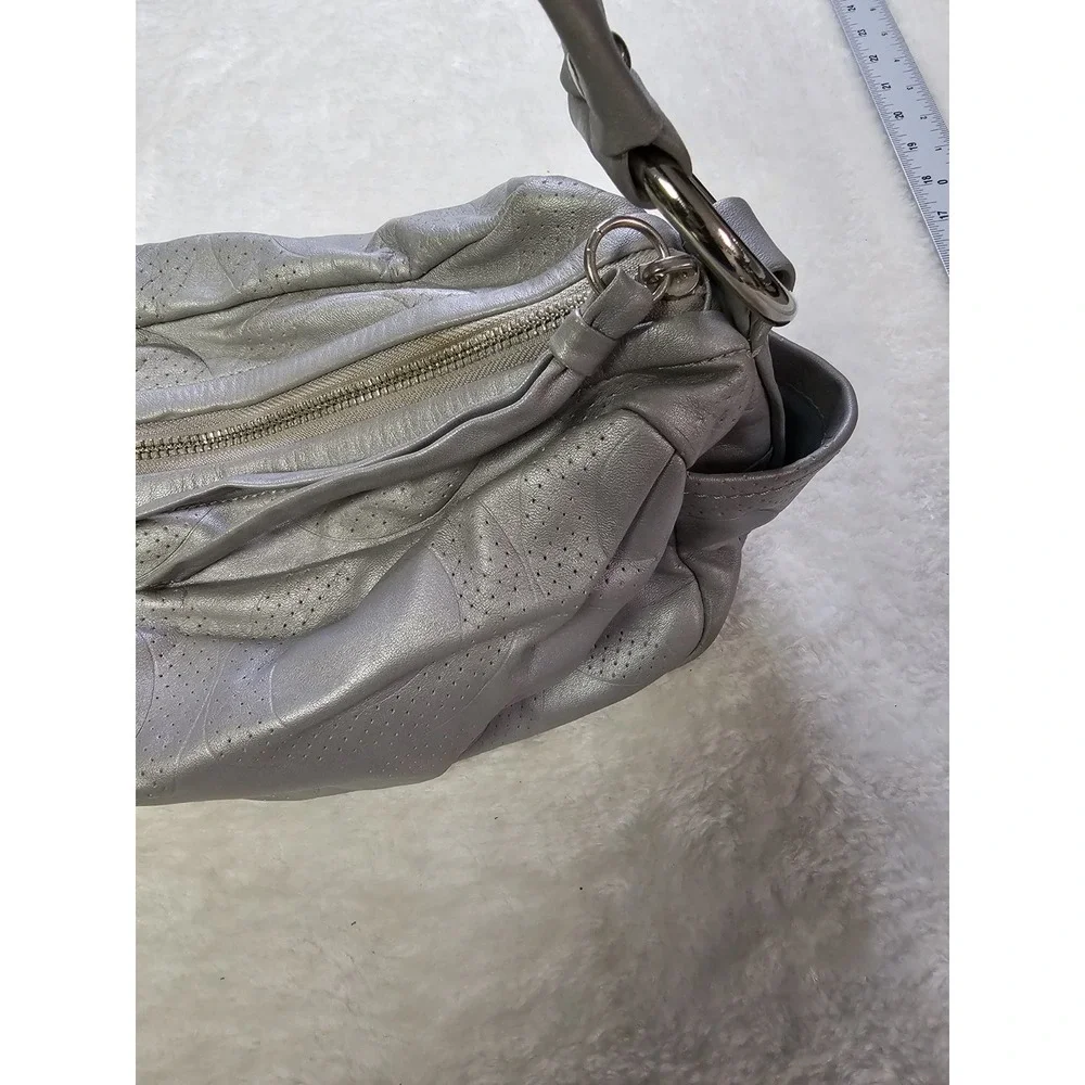 Coach Silver Hobo Shoulder Bag Signature C Logo Pattern‎ Purse